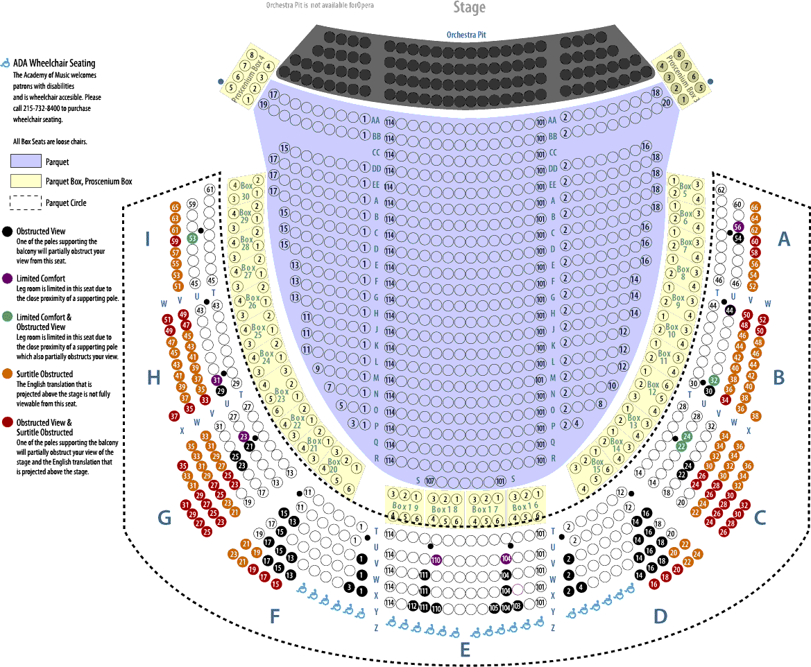 Opera Philadelphia Seating Chart