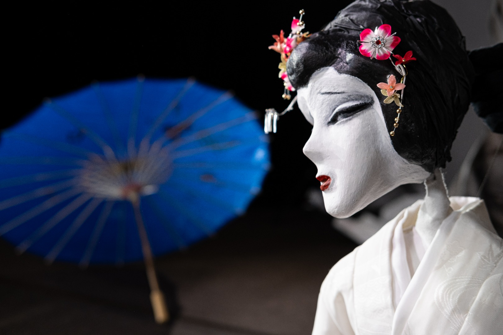 Cio Cio San is portrayed as a doll, created by Philadelphia-based puppet artist Hua Hua Zhang. Photo by Ray Bailey